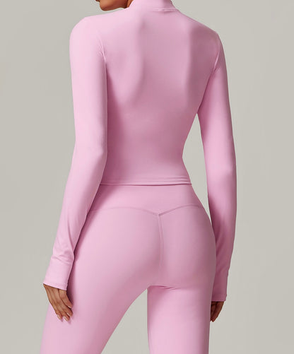 Cropped Zip Up Jacket With Pockets