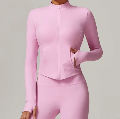 Cropped Zip Up Jacket With Pockets