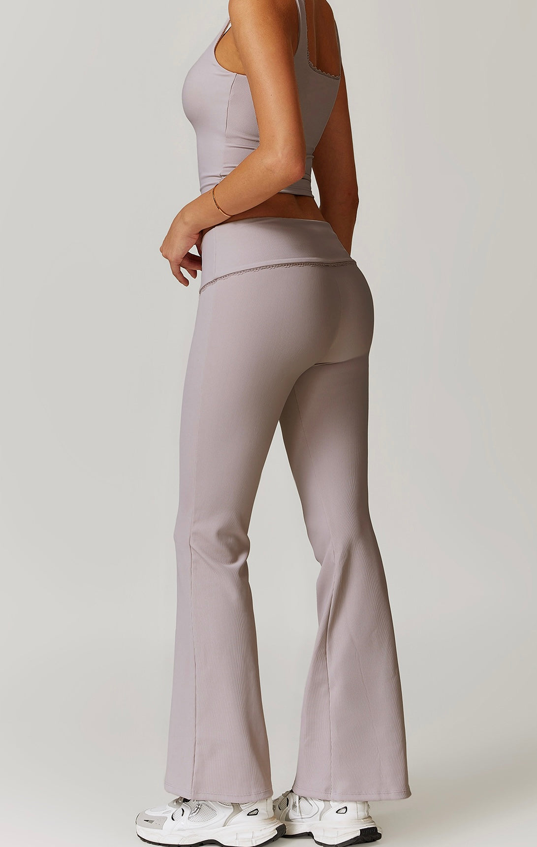 Everyday Low Rise Ribbed Flared Leggings