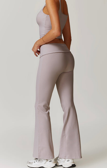 Everyday Low Rise Ribbed Flared Leggings